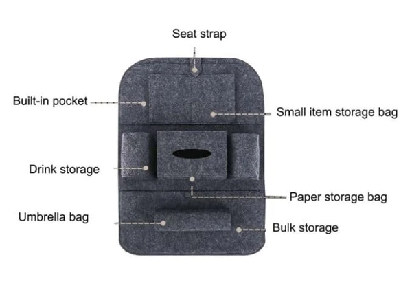 CAR SEAT BACK ORGANIZER