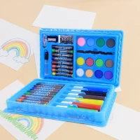 42PCS COLOR BOX, 42-Piece Complete Kids Art & Craft Stationery Set – Multi-Color Sketch Pens, Oil Pastels, Crayons, Watercolors, and Tools in Reusable Organizer Case(1844)