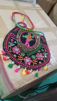 LADY PURSE 9INCH 9 inch Handcrafted Cotton Embroidered Shoulder Bag / Purse for Girls & women (1 Pc) (1749)