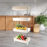 4LAYER KITCHEN RACK, 4 Layer Kitchen Rack For Holding And Placing Types Of Things  (2346)  - White