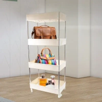 4LAYER KITCHEN RACK, 4 Layer Kitchen Rack For Holding And Placing Types Of Things  (2346)  - White