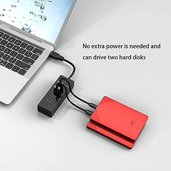 3.0 USB HUB, 4-Port USB Hub SuperSpeed 3.0 | High-Speed Slim Multiport Adapter with 1 Ft Cable & LED Indicator | Compatible with Pen Drive, Mouse, Keyboard, Mobile & Tablet(2482)