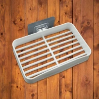 SOAP DISH HOLDER Bathroom & Kitchen Soap Holder: Self-Adhesive (Plastic Box) (1938)