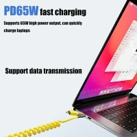 4IN1 SPRING CABLE, 4-in-1 Spring Fast Charging Cable 65W – USB-C Multi Charging Cable for Multiple Devices, Extended Durable Data & Power Cord(2688)