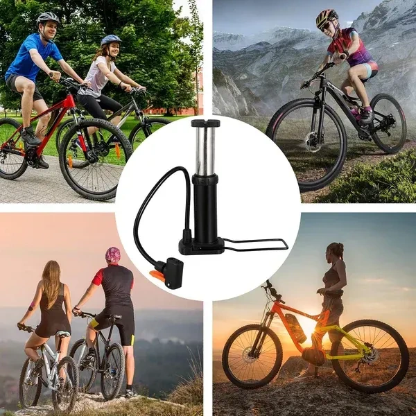 SMALL FOOT PUMP, Compact Mini Foot Air Pump – Portable Foot-Operated Tyre Inflator with Hose & Locking Valve for Bicycle, Bike, Car, Balls & Inflatables (1 Pc)(2687)