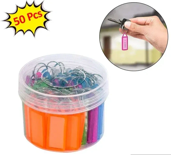 50PCS KEYCHAIN TAG, 50PCS Keychain Tags – Durable Label Tags with Writable Inserts(892)
