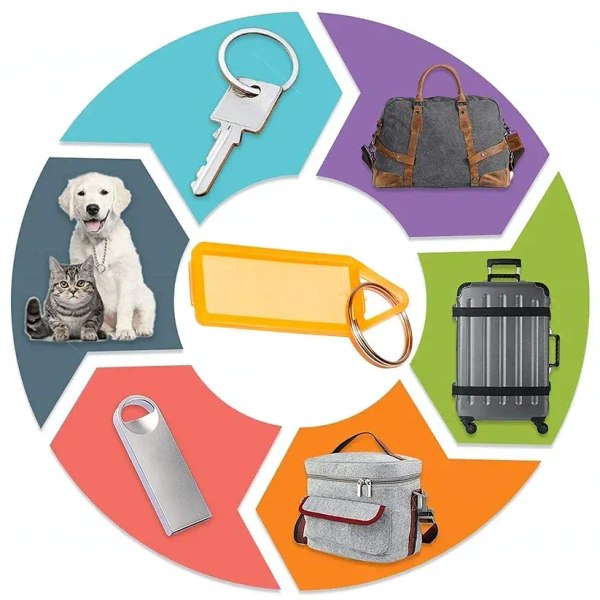 50PCS KEYCHAIN TAG, 50PCS Keychain Tags – Durable Label Tags with Writable Inserts(892)