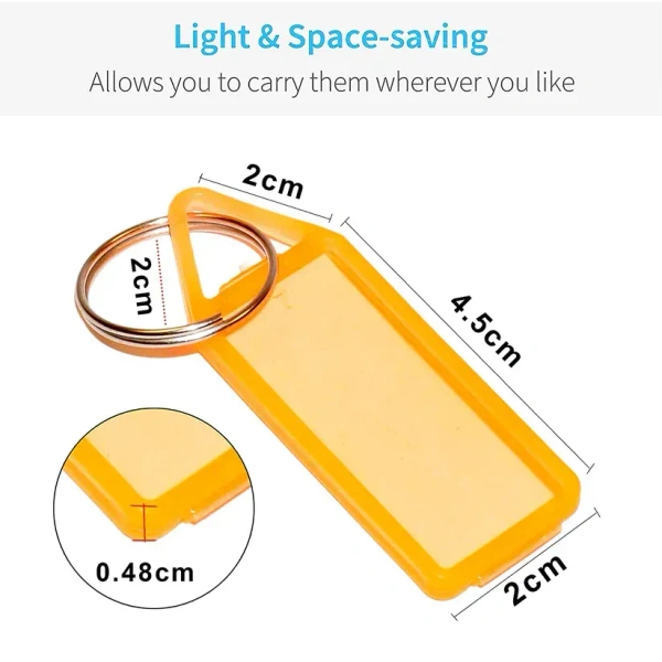 50PCS KEYCHAIN TAG, 50PCS Keychain Tags – Durable Label Tags with Writable Inserts(892)