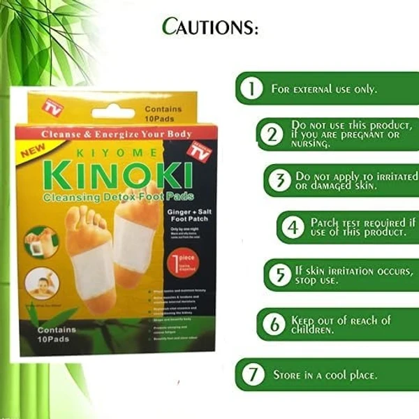 KINOKI Kinoki Detox Foot Pads - Ginger & Salt Adhesive Patches for Foot Care, Body Cleansing, Pain Relief, Relieve Stress, Relaxation