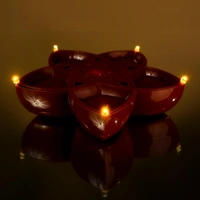 PANCHMUKHI WATER DIYA,Panchmukhi Water Sensor Diya – 5-in-1 LED Diya for Diwali Decoration, Original Water-Activated Diya(76)