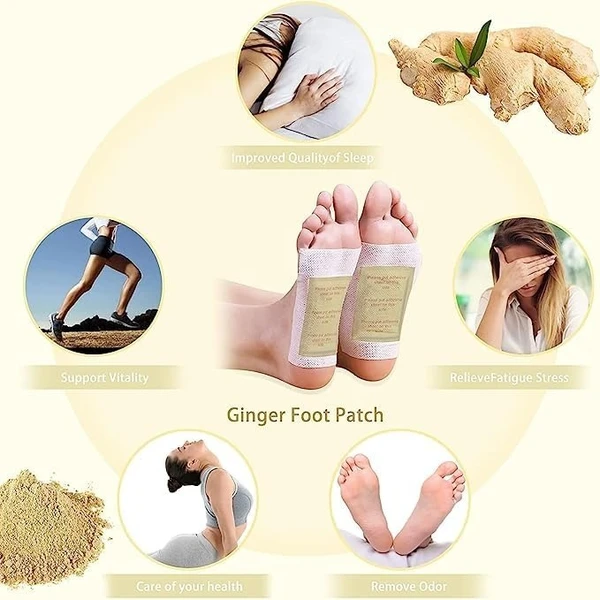 KINOKI Kinoki Detox Foot Pads - Ginger & Salt Adhesive Patches for Foot Care, Body Cleansing, Pain Relief, Relieve Stress, Relaxation