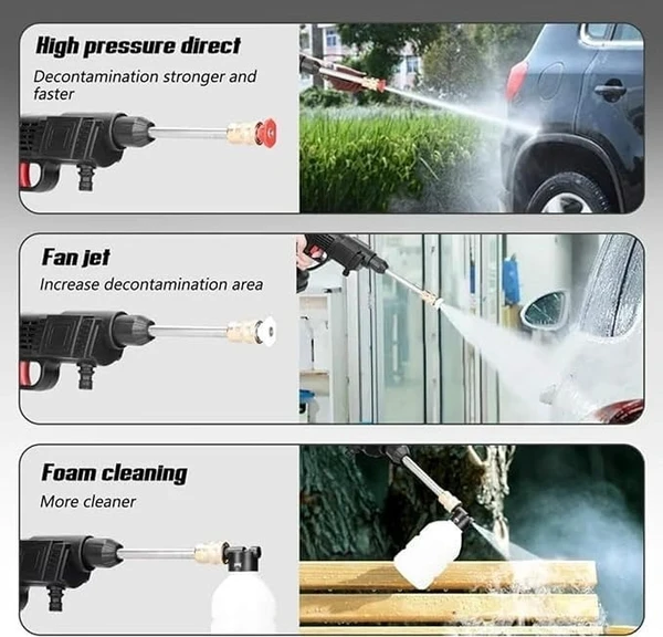 WIRELESS WASHER GUN 48W High Pressure Car Washer 48V Cordless Powerful Washer Gun with Rechargeable | Multi Cleaning Works Like Car & Bike Washing, Gardening & Home Cleaning Works (B/Model)