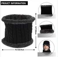 2IN1 WOOLEN CAP - 2 Set, 2-in-1 Woolen Cap Set – Warmth & Style in Every Wear (708) - Black Color
