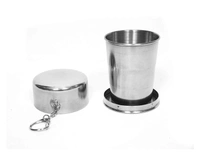 STEEL POCKET CUP Portable Folding Stainless Steel Travel Camping Water Mug Cup Glass / / Collapsible Shot Glass / / Expandable Shot Glass (1804)