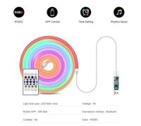 5M LED NEON RGB MAGIC, 5M LED Neon RGB Strip Light – USB Powered, Smart App + Remote Control, Music Sync, Multicolor Lighting(2600)