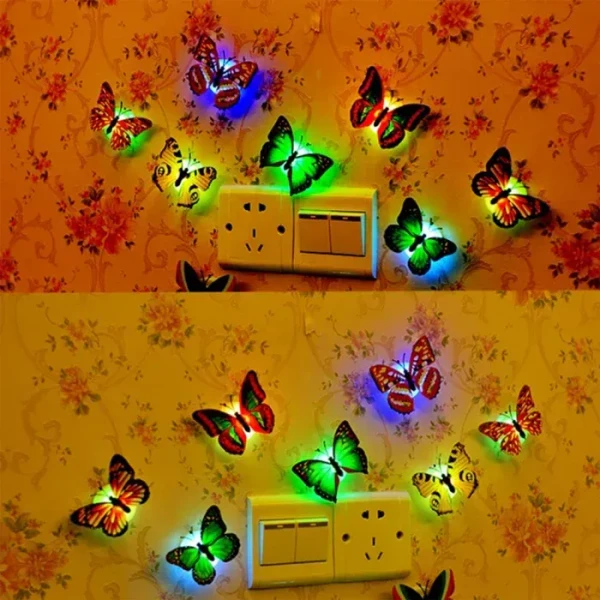 BUTTERFLY DECORATION LIGHT The Butterfly 3D Night Lamp Comes With 3D Illusion Design Suitable For Drawing Room, Lobby.N (Loose)