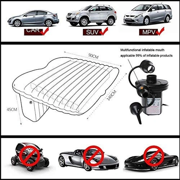 CAR BED SOFA Multifunctional Inflatable Car Bed Mattress with Two Air Pillows (1866)