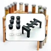 6PCS JAR SET WITH STAND, 6-Piece Plastic Spice Jar Set with Stand   (2044A)     