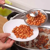2IN1 FRY TOOL 2In1 Stainless Steel Filter Spoon with Clip Food Kitchen Oil-Frying Multi-Functional (1854)