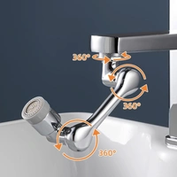 FAUCET HEAD EXTENDER BIG SPLASH FAUCET FILTER FAUCET, 1080 ROTATING FAUCET SPRAYER HEAD DOUBLE O-RING DESIGN, MOVABLE TAP WATER SAVING, SINK AERATOR EXTENDER FOR BATHROOM KITCHEN ( Loose ) (1929)