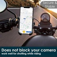 METAL BYKE HOLDER Metal Bike Handle Mount Holder | Mobile Phone Holder Navigation 360 Degree Rotation Handlebar Cradle for All Smartphones Bicycle, Motorcycle, Scooty (Black) (1065) - Black
