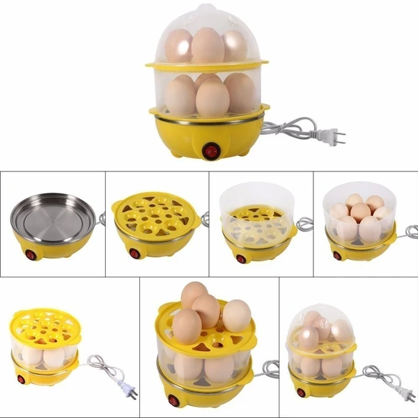 DUAL EGG POACHER Multi-Function Electric 2 Layer Egg Boiler Cooker&Steamer, Egg Boiler Electric Automatic Off, Double Layer Egg Boiler (double layer,...