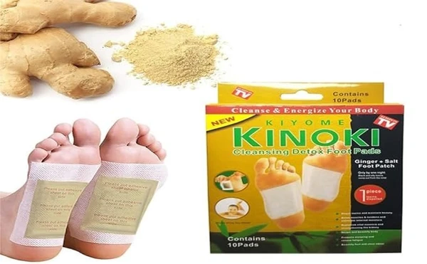 KINOKI Kinoki Detox Foot Pads - Ginger & Salt Adhesive Patches for Foot Care, Body Cleansing, Pain Relief, Relieve Stress, Relaxation