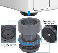 WASHING MACHINE PAD NEW Washing Machine Vibration Pads, Floor Trays, Refrigerator Stand, Washing Machine Stand,Height Adjustment Feet for Refrigerators, Fridge Stands with Anti-Slip Rubber (4 Pcs Set) (1922)