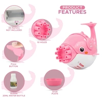 DOLPHINE BUBBLE GUN Dolphin Gatling Bubble Gun, 10-Holes Electric Bubble Maker with 1 Bubble Solution, Summer Outdoor Activities - Multicolor Pack of 1 (1721)