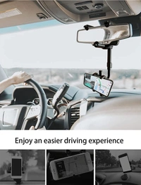 CAR 360 MIRROR PHONE HOLDER 100% Orginal Fit Universal Car Rear View Phone Holder Mount, 360Rotatable Retractable & Height Adjustable Rearview Mirror and GPS Phone Holder for Car, Compatible with All Mobile Phones (1744)