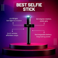 SELFIE STICK R1-L, 6FT Selfie Stick Tripod | 3-in-1 Phone Stand, Bluetooth Remote & for Photos, Makeup, Vlogging & Video Calls(2728)