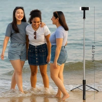 SELFIE STICK R1-L, 6FT Selfie Stick Tripod | 3-in-1 Phone Stand, Bluetooth Remote & for Photos, Makeup, Vlogging & Video Calls(2728)