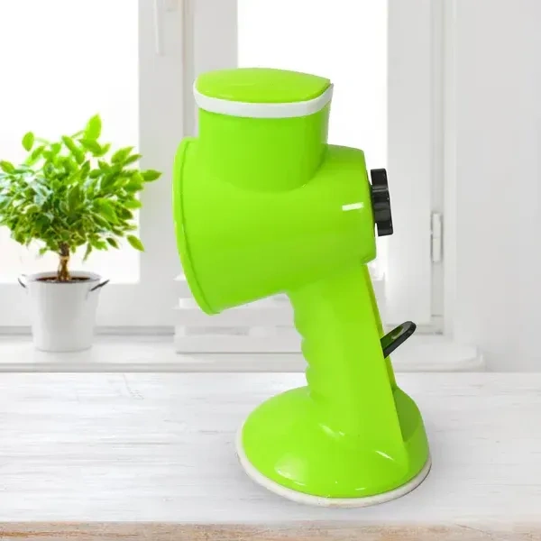 6IN1 ROTARY CUTTER. 6-in-1 Multifunctional Vegetable Cutter & Slicer | Hand Chopper with 6 Removable Blades for Cutting, Slicing & Grating(2678)