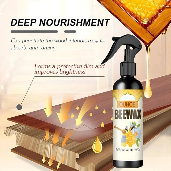 FURNITURE POLISH Natural Micro-Molecular zed Beeswax Spray Furniture Polish, Beeswax For Wood Beeswax Spray For Wood Floors, Furniture Care, Used for Floor Table Chair Home Furniture to Shine and Protect 120ML  (1864)