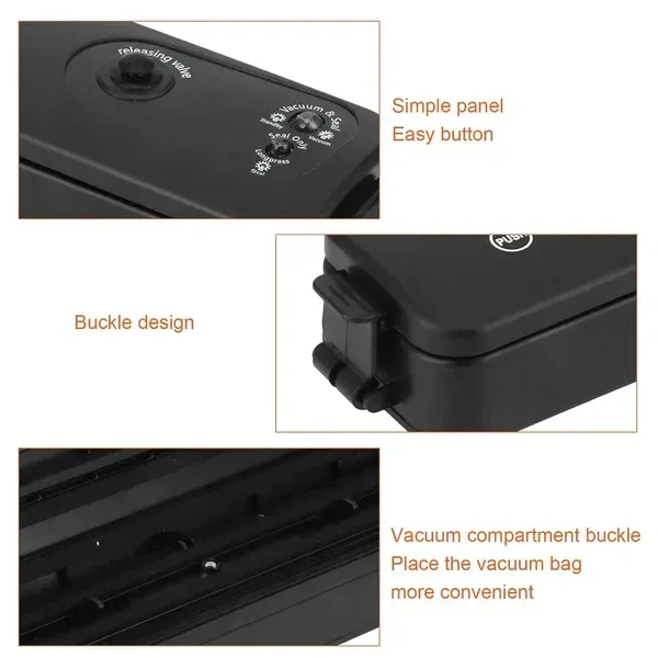 VACUUM SEALER MACHINE, Vacuum Sealer Machine with 10 Bags – Automatic Hands-Free Food Sealing & Smart Preservation (1 Set)(2030)