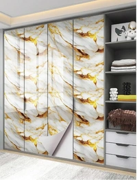 WALL PAPER STICKER 60CM X 2M Marble Wallpaper Peel and Stick Waterproof Kitchen Countertop Wallpaper for Cabinets, Bathroom Self Adhesive Marble Wallpaper Removable and Decorative (White Gold 60X200 CM) (Pack of 1) (2017) - 2m*60cm