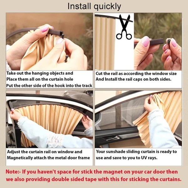 CAR CURTAIN 4PCS SET RANDOM COLOR