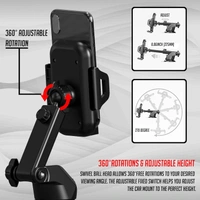 MOBILE PHONE HOLDER FOR CAR Quality Assured Lapster Universal car Phone Holder for Dashboard | car Mount | Long arm | 360 Degree Rotation - Black (762) - Black