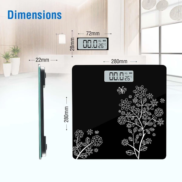 BATHROOM SCALE Digital Weight Scale for body weight, LCD Panel, Electronic Weighing scale with thick tempered glass, High Precision Sensors accurate weight machine