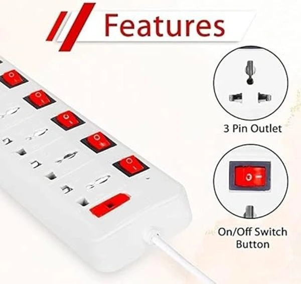 7+7 POWER STRIP, 7+7 Extension Board with Surge Protector – Universal 7 Socket & 7 Switch Power Strip(2587)