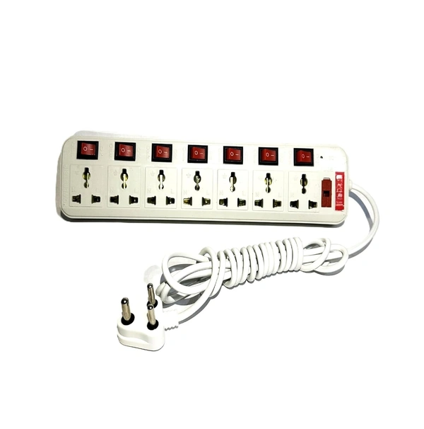 7+7 POWER STRIP, 7+7 Extension Board with Surge Protector – Universal 7 Socket & 7 Switch Power Strip(2587)