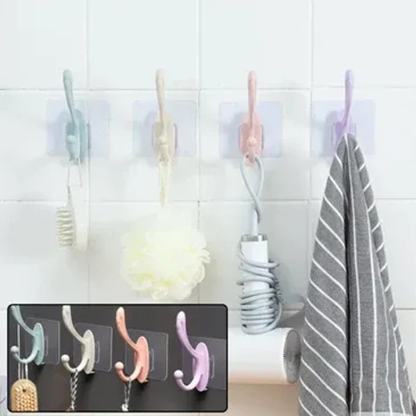 3PCS HEAVY WALL HOOK 2IN1 1 Pcs Self Adhesive Heavy Duty Waterproof Big Hook For Wall no Drill Hook 3