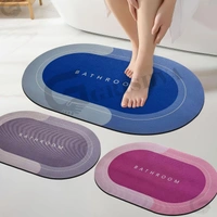 WATER ABSORB MAT OVAL Water Absorbing Mat For Bathroom Quick Dry Rubber Backed Anti-Slip/Non Slip Rectangular Shape Floor Mat For Home, Kitchen (40 X 60 Cm) (1384)