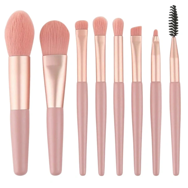 8PCS MAKEUP BRUSH SET - 8PCS Makeup Brush Set  Soft & Premium Synthetic Bristles, Foundation, Blush, Eyeshadow, Contour & Powder Brushes  Professional & Beginner-Friendly (2018) - Pink