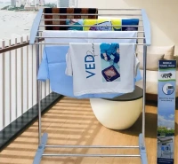 MOBILE TOWEL RACK Multi-Functional Single Tier Mobile Towel Foldable Rack  (1569)