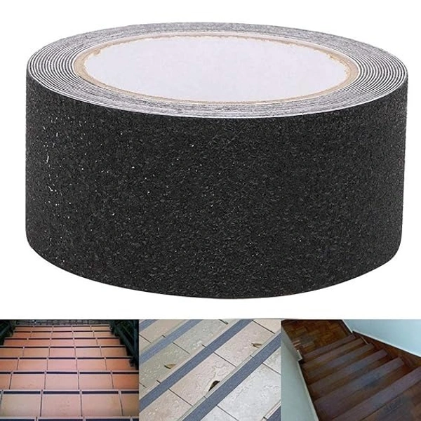 ANTI SLIP TAP 5CM X 5M, Anti Slip Tapes High Traction Grips Adhesive Sticky Backed Non Slip Safety Floor Black Color(1737b)