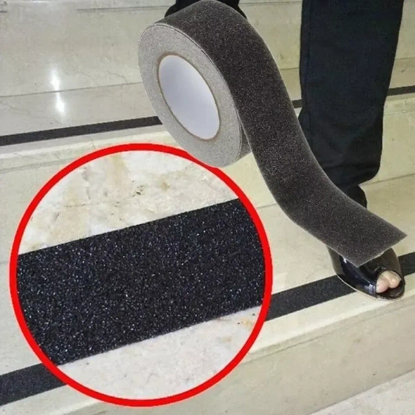 ANTI SLIP TAP 5CM X 5M, Anti Slip Tapes High Traction Grips Adhesive Sticky Backed Non Slip Safety Floor Black Color(1737b)