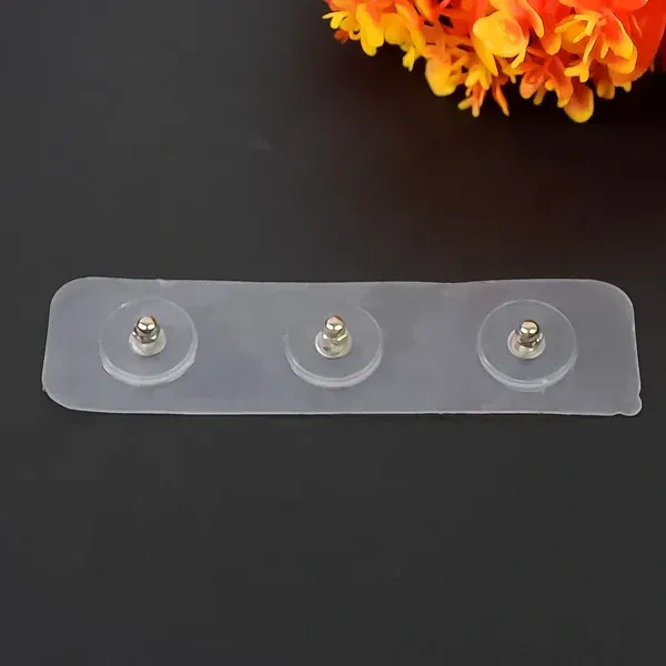 3IN1 NAIL STICKER,Adhesive Wall Hooks – Heavy Duty Transparent Hook with Screw Sticker (3 Hook, 1 Pc) | Non-Trace, Reusable & Strong Grip(2420)