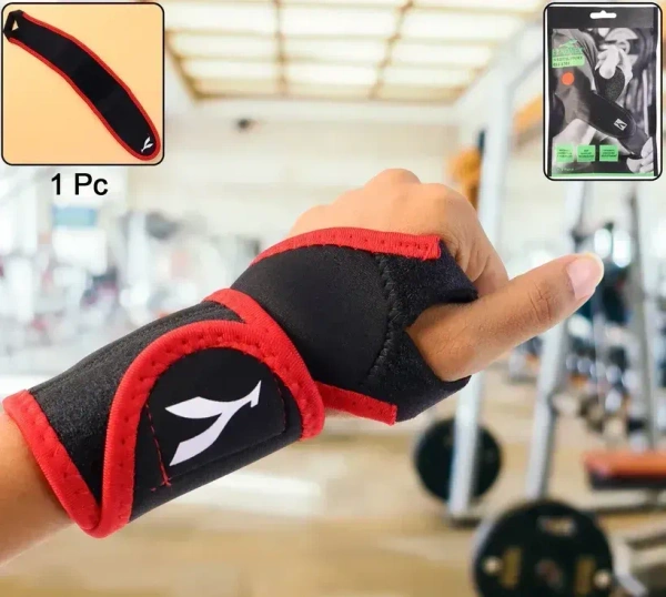 WRIST SUPPORT 1PC, Adjustable Wrist Support Brace with Thumb Loop – Elastic Compression Strap for Pain Relief, Sprain Recovery, Gym & Sports Training (1 Pc)(2753)