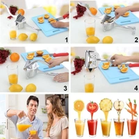 FRUIT PRESS METAL, Aluminium Manual Fruit Juicer – Heavy Duty Hand Press Citrus Squeezer for Oranges, Lemons & Limes – Steel Handle Metal Juice Extractor(1291)